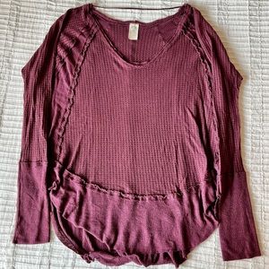 Free People Long Sleeve Top - Wine
